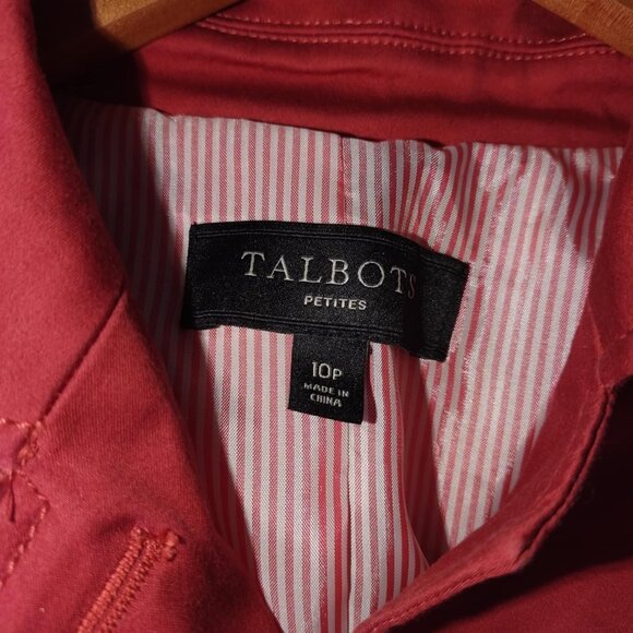Talbots Womens 10P Red Petite Blazer Lightweight Lined Workwear Career Jacket - Picture 2 of 10